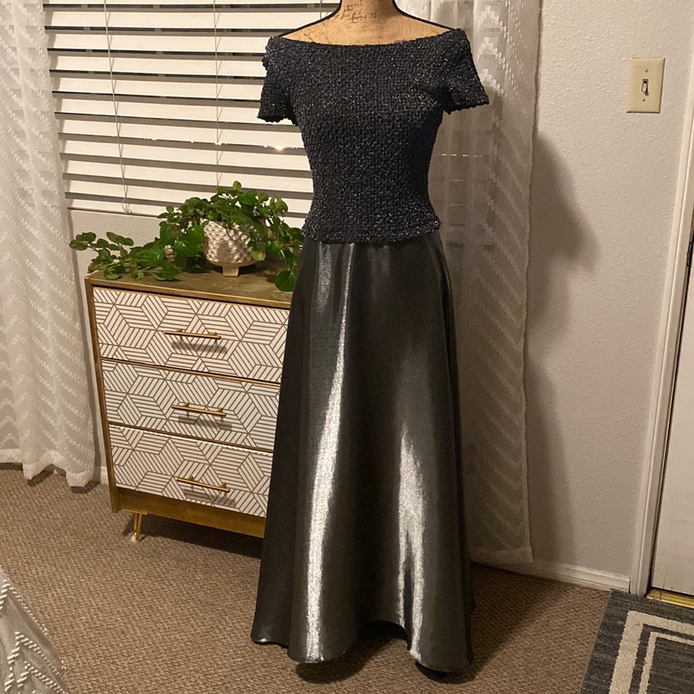Metallic floor length gow